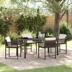 vidaXL Tuin eettafelset 5 pcs Bruin poly rattan, Tuin en Terras, Tuinsets en Loungesets, Verzenden, Nieuw, Rotan, 5 zitplaatsen
