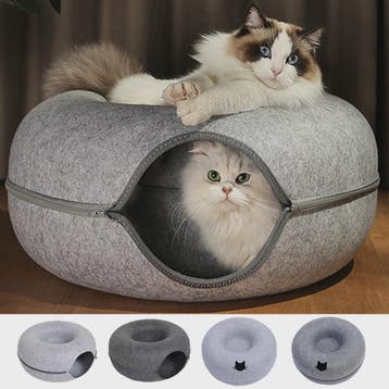 Ronde Katten Tunnel Nest - Comfortabel Vilt Bed en Speelhuis, Verzenden, Nieuw