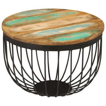 vidaXL Salontafel Ø 50x35 cm massief gerecycled hout en, Huis en Inrichting, Tafels | Salontafels, 50 tot 100 cm, Verzenden, Nieuw
