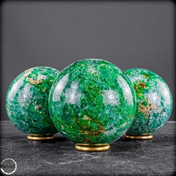Natuurlijke Aventurijn bolletjes-set – drie harmonieuze