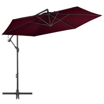 vidaXL Zweefparasol met aluminium paal 300 cm bordeauxrood, Verzenden, Nieuw, 1 tot 2 meter, Zweefparasol