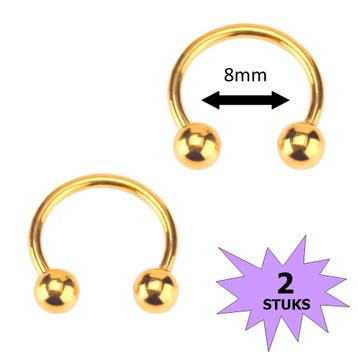 Fako Bijoux - Circular Barbell Piercing - Hoefijzer 8mm -, Verzenden, Nieuw