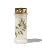 HEMA Herdenkingslicht Ø6.5x17 bladeren, Verzenden, Nieuw, Wit