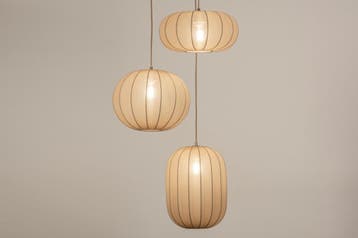 Rietveld Hanglampen - Taupe - Stof, Metaal, Verzenden, Nieuw