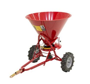 Zoutstrooier, getrokken strooiwagen 149 liter Staal Rood, Verzenden