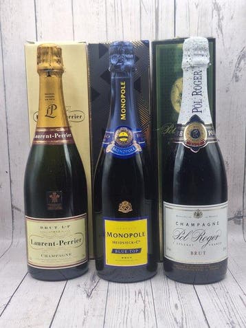 Laurent-Perrier, Pol Roger, Heidsieck Blue Top - Champagne, Nieuw