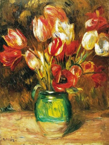 Kunstdruk Auguste Renoir - Tulips in a Vase 60x80cm, Verzenden, Nieuw