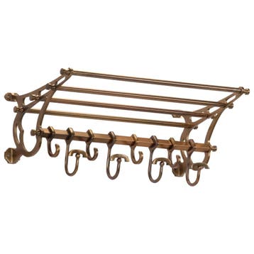 vidaXL Bagagerek met kleerhangers wandmontage aluminium, Verzenden, Nieuw