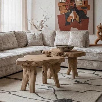 Salontafel Tonnie | Root massief Teak - 2 Stuks | World of, Ophalen of Verzenden, Nieuw