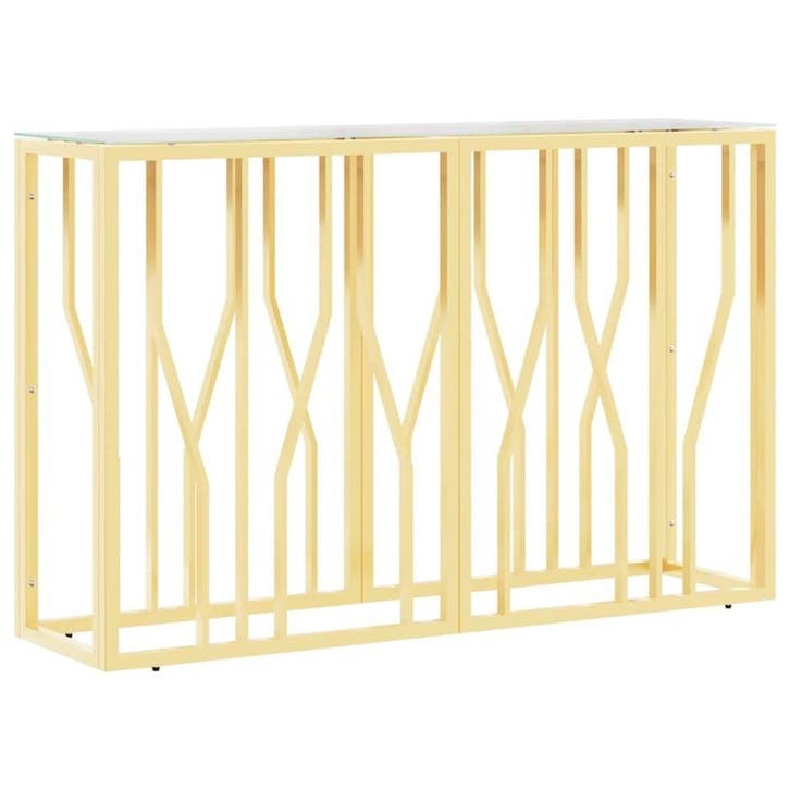 Consoletafel goud 110cm | retourdeal 65% korting, Huis en Inrichting, Tafels | Sidetables, 100 tot 150 cm, 25 tot 50 cm, Rechthoekig