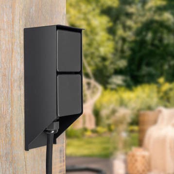 Tuinstopcontact Double Wall buitenstopcontact zwart, Verzenden, Nieuw, Zwart, Modern