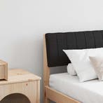 vidaXL Gestoffeerd hoofdbord Zwart 180 cm Massief grenenhout, Verzenden, Nieuw, Bruin, Hout