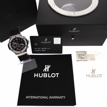 Hublot Big Bang Diamonds 41mm 314.SX.130.RX.114; Automati..., Overige merken, Polshorloge, Kunststof, Ophalen of Verzenden