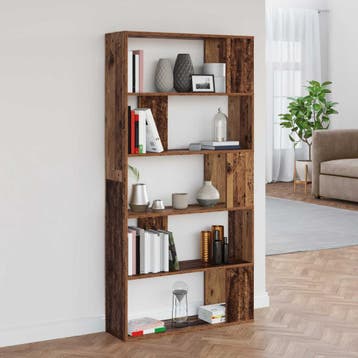 vidaXL Boekenkast 80 x 24 x 159 cm Bewerkt hout Oudhout, Huis en Inrichting, Kasten | Boekenkasten, Minder dan 50 cm, Verzenden