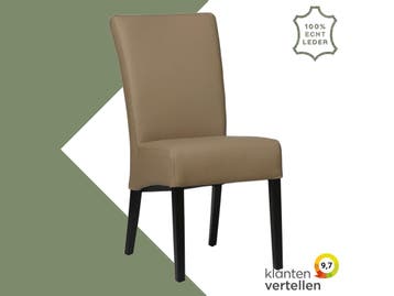 Leren eetkamerstoel Just - Toledo Mocca (taupe/bruin) -, Bruin, Bohemian, Eigentijds, Klassiek, Retro, Romantisch, Scandinavisch