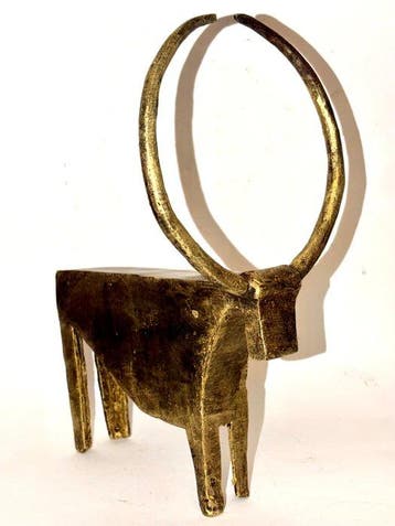 Abdoulaye Derme - Figuur - Stier met grote hoorns -