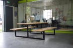 hout en staal tafels, maatwerk voor buiten picknickset, Ophalen of Verzenden, Nieuw
