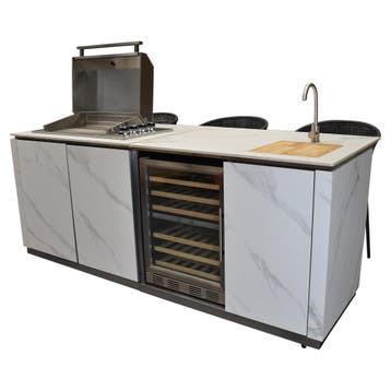 Horizon Bar en Grill buitenkeuken 243x95xH114 cm wit, Ophalen of Verzenden, Nieuw