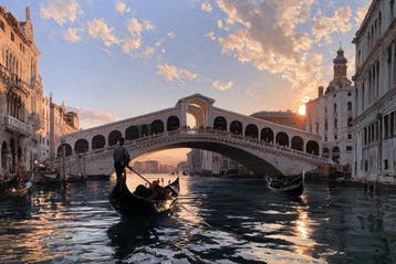 Iconica - Sunset over Rialto Bridge - unique 1/1 XXL (100 x