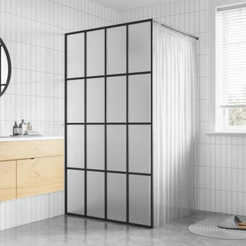 vidaXL Inloopdouchewand 100x195 cm mat gehard glas, Verzenden, Nieuw