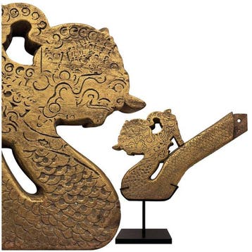 Tempeldeurpostversiering Bali - oud & goudkleurig -