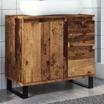 vidaXL Badkamerkast 65x33x60 cm bewerkt hout oud houtkleurig, Verzenden, Nieuw, (Half)hoge kast, Minder dan 100 cm