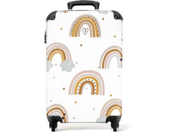 Veiling - Koffer handbagage regenboog stippen, Nieuw