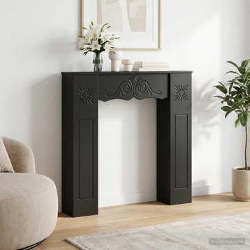 vidaXL Haardomlijsting Zwart 102 x 20 x 102 cm Bewerkt hout, Verzenden, Nieuw