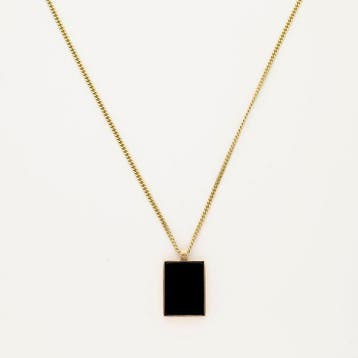 Ketting met hanger - 14 karaat Geel goud - Onyx, Sieraden, Tassen en Uiterlijk, Antieke sieraden