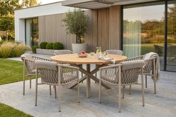 4 Seasons Outdoor Allora tuinset latte met Prado tafel met, Ophalen of Verzenden, Nieuw