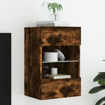 vidaXL Tv-wandmeubel met LED-verlichting 40x30x60,5 cm, Huis en Inrichting, Kasten | Televisiemeubels, Verzenden, Nieuw, Overige houtsoorten