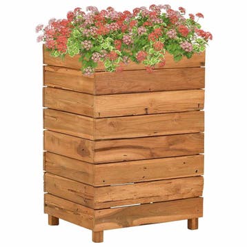 vidaXL Plantenbak verhoogd 50x40x72 cm gerecycled teakhout, Tuin en Terras, Verzenden, Nieuw, Minder dan 60 cm, 60 cm of meer