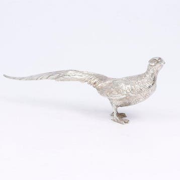 Beeldje, Fazant. - 5.5 cm - .800 zilver