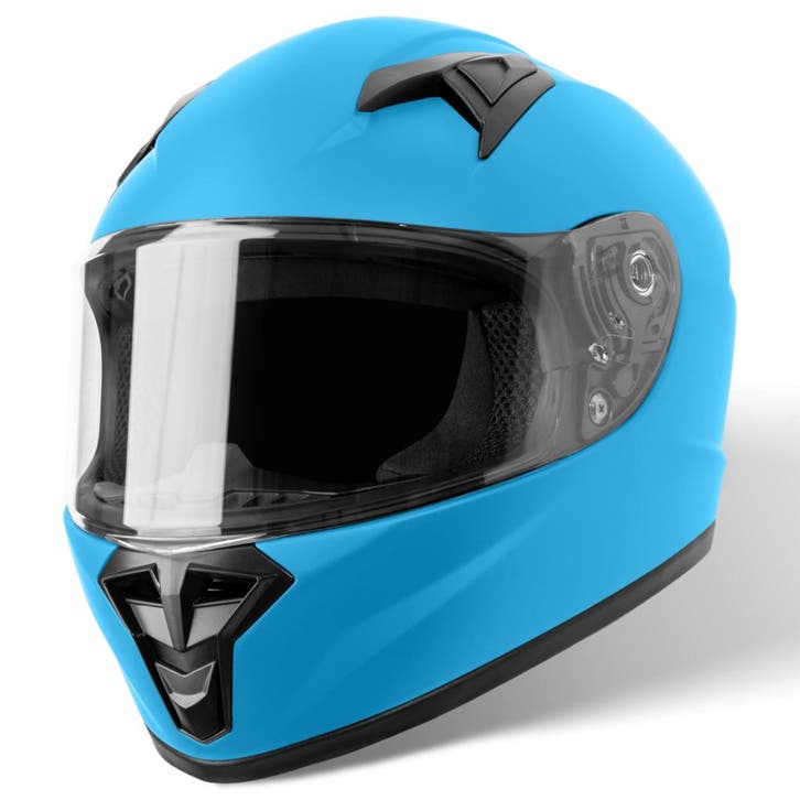 VINZ Parana Kinderhelm Motor / Scooter - Mat Blauw, Motoren, Kleding | Motorhelmen, Verzenden