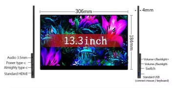 13,3” 4K OLED Touchscreen Monitor USB-C HDMI Draagbaar, Computers en Software, Monitoren, Verzenden, Nieuw