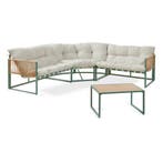Loungeset Karg tuinset met kussens groen en beige casa.pro, Verzenden, Nieuw