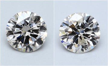 2 pcs Diamant (Natuurlijk) - 2.02 ct - Rond - J, K - SI1, P1, Nieuw
