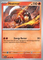 Heatmor 039/197 reverse holo Obsidian flames, Ophalen of Verzenden, Nieuw, Losse kaart, Foil