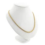 Gouden vierkante koningsschakel ketting; Midas, Ophalen of Verzenden, Gebruikt, Overige kleuren, Goud