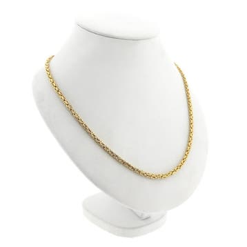 Gouden vierkante koningsschakel ketting; Midas, Ophalen of Verzenden, Gebruikt, Goud, Goud