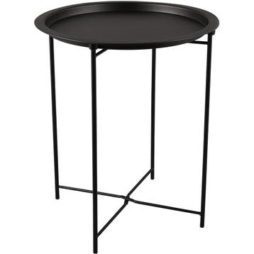 Bijzettafel - Livion Oliva - 43cm - Rond - Zwart - Metaal, Ophalen of Verzenden, Nieuw, Metaal