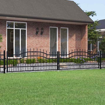 vidaXL Hekpoort KAMPEN met speerpunt zwart 394,5 x 78 cm, Tuin en Terras, Verzenden, Nieuw