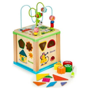 Ecotoys duurzame houten educatieve activiteiten kubus met, Ophalen of Verzenden, Nieuw