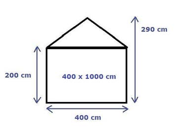 Opslagtent Premium PVC 4x10 mtr in Wit (Opslagtenten), Tuin en Terras, Partytenten, Verzenden, Nieuw