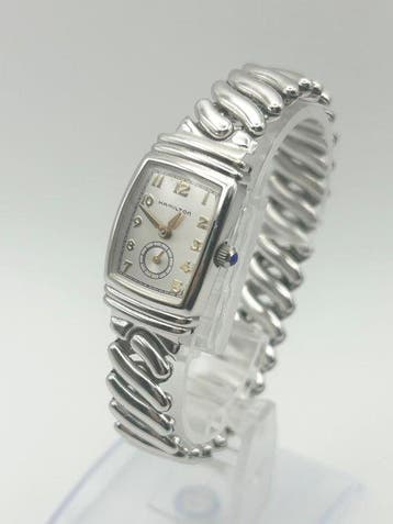 Hamilton - Hamilton Vintage Quartz Rectangular Silver Dial -, Sieraden, Tassen en Uiterlijk, Nieuw