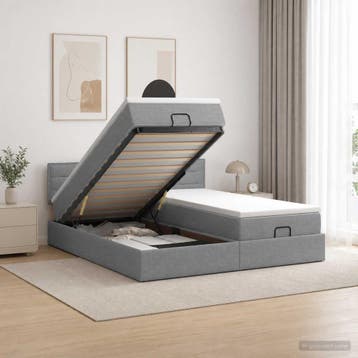 vidaXL Ottoman bed met matras met hoofdeinde 2 pcs, Verzenden, Nieuw