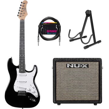 EKO ST100 Tribute ST-Style Zwart + NUX Mighty-8 MK2, Ophalen of Verzenden, Nieuw