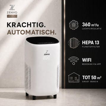 Zenvo Luxe Luchtreiniger met Wifi &amp; App – HEPA 13 Filter, Ophalen of Verzenden, Zo goed als nieuw