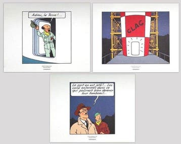 Tintin - Objectif Lune - 3 Afzonderlijke proefdrukken -, Nieuw