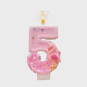 Roze Flamingo Nummer Kaarsjes - Verjaardag, Feest & Decorati